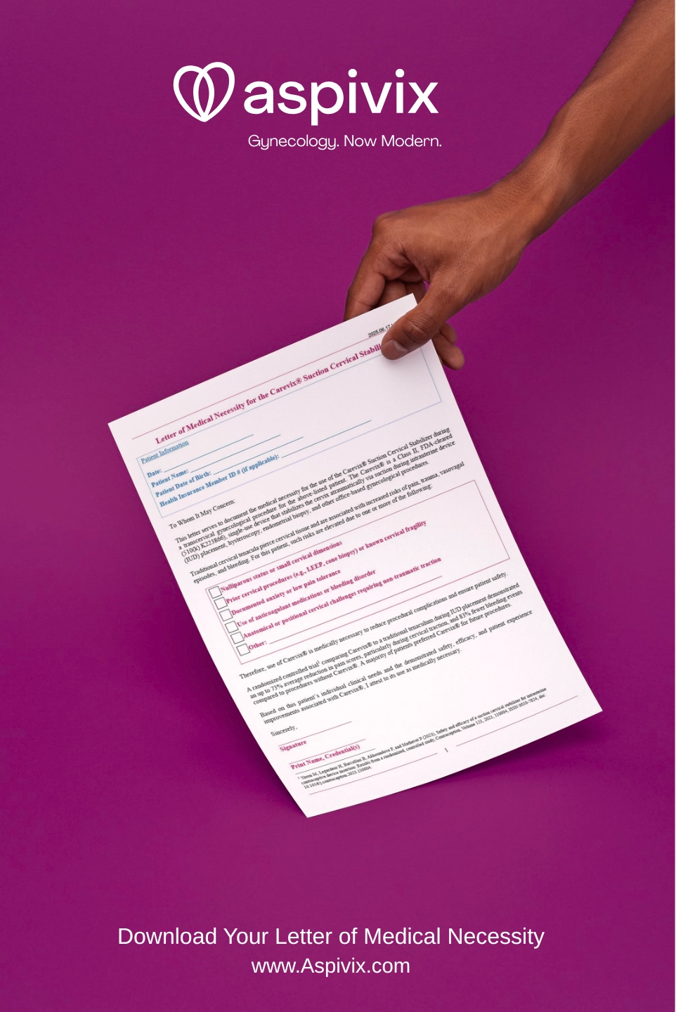 Letter of Medical Necessity for carevix®