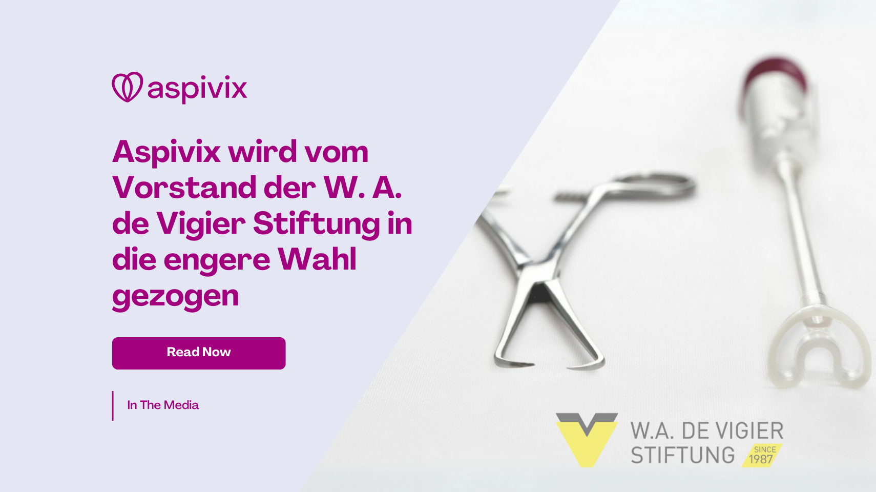 Aspivix shortlisted by W. A. de Vigier Foundation Board