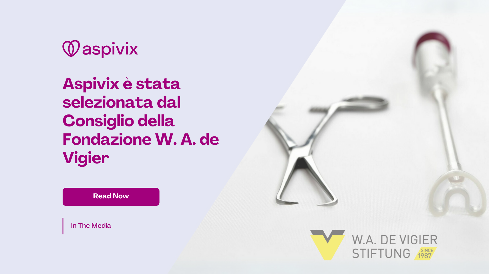 Aspivix shortlisted by W. A. de Vigier Foundation Board